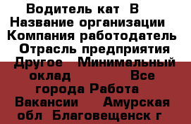 Водитель кат."ВCE › Название организации ­ Компания-работодатель › Отрасль предприятия ­ Другое › Минимальный оклад ­ 20 000 - Все города Работа » Вакансии   . Амурская обл.,Благовещенск г.